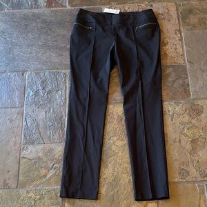 Black Slim Fit Pants with Zipper Details by So Slimming by Chico’s